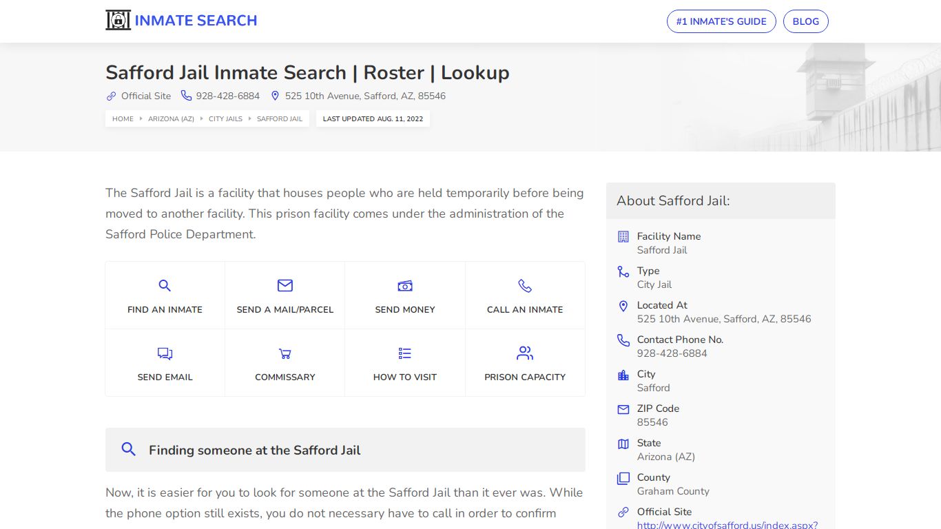 Safford Jail Inmate Search | Roster | Lookup