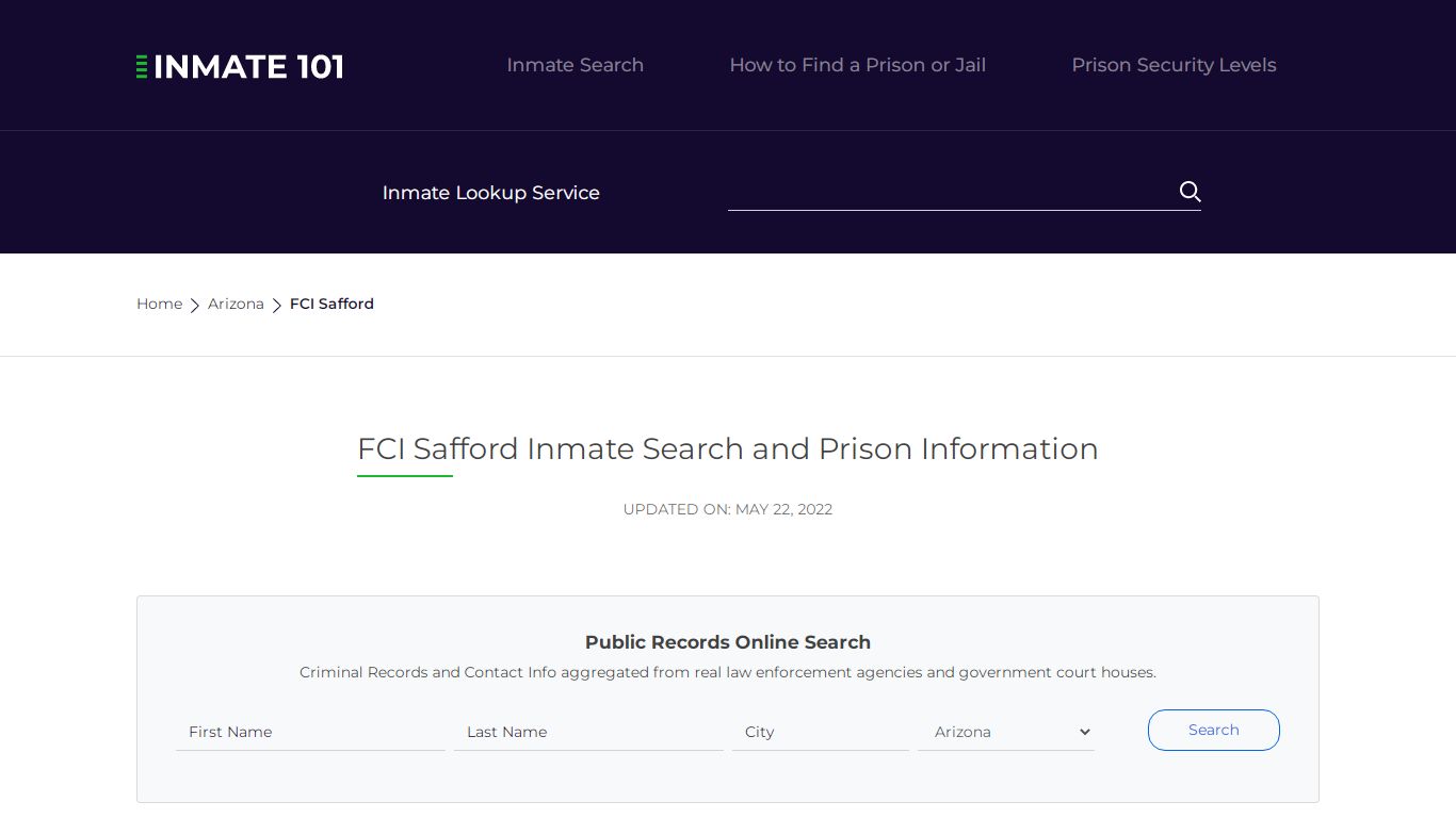 FCI Safford Inmate Search | Lookup | Roster